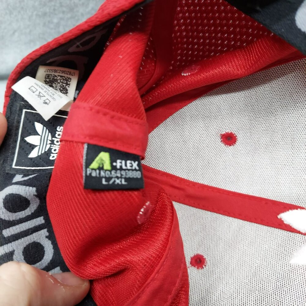 Adidas Red Trefoil Logo Baseball Cap With Breathable Mesh Design L/XL - Picture 13 of 14